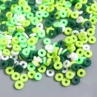 Бусины для творчества PVC "Колечки зелёные" набор &asymp; 330 шт 0,1х0,4х0,4 см
