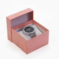 Коробка для часов, цвет розовая, вставка белая 9х8,5х5