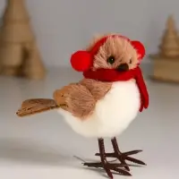 Сувенир "Птичка в наушниках и шарфике" 9,5х5,5х10,5 см