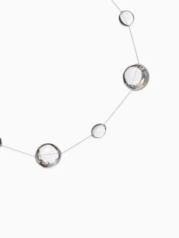 Браслет на леске "Капля росы", цвет былй в серебре