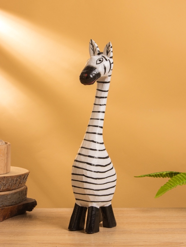 Сувенир &laquo;Зебра&raquo;, 9&times;6&times;33 +/- см, дерево, чёрно-белый
