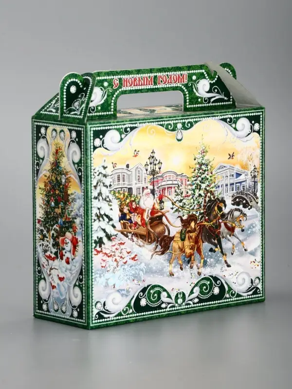 Подарочная коробка новогодняя &laquo;Чудо тройка&raquo; Чемоданчик малый, 17.3&times;6.5&times;15 см