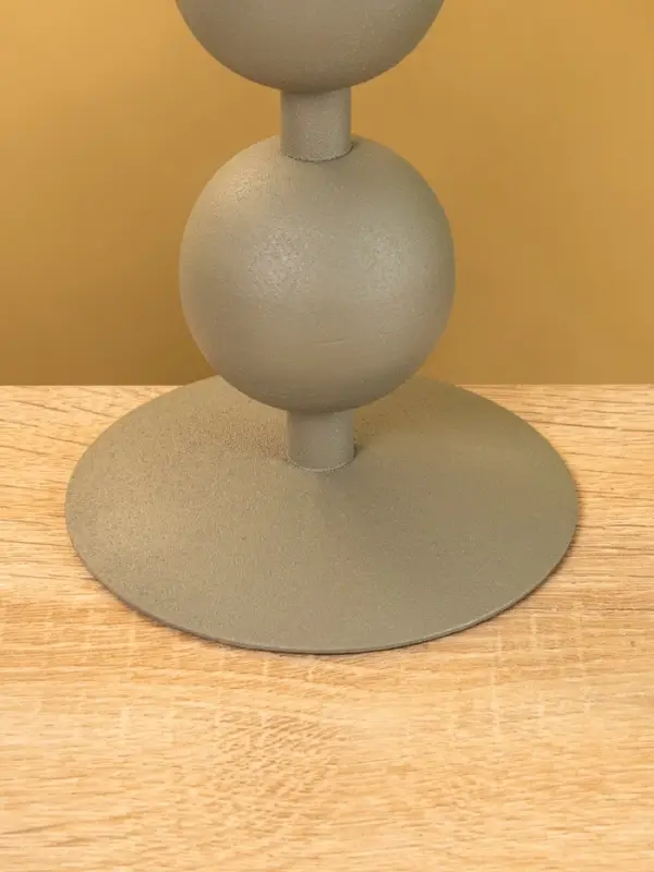 Подсвечник на 1 свечу текстурный "Графитовый" с 3 сферами 10х10х25 см