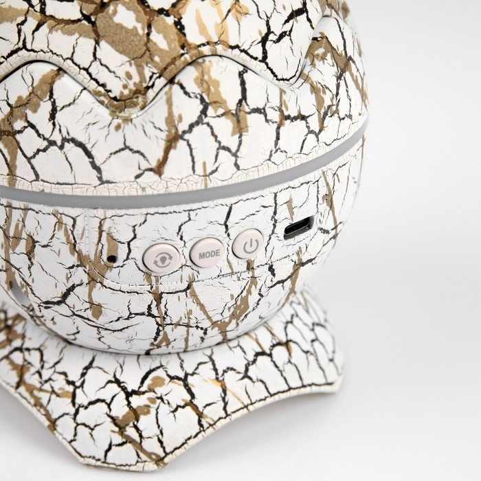 Световой прибор &laquo;Яйцо динозавра&raquo; 10 см, динамик, съёмная полусфера, свечение RGB, пульт ДУ, USB, белый