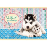 Альбом для рисования А4, 40 листов, на скрепке, "Маленькие друзья", обложка мелованный картон, блок 100 г/м&sup2;, МИКС