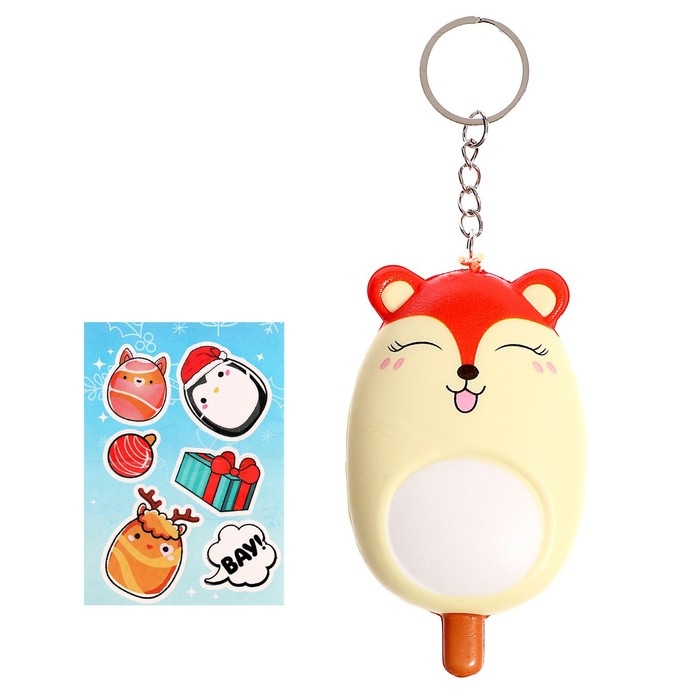 Игрушка-сюрприз новогодний «Мяк-жмяк» в мороженке, МИКС Игрушка-сюрприз новогодний «Мяк-жмяк» в мороженке, МИКС