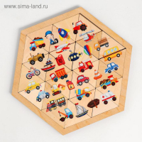 Пазл деревянный «Транспорт. Занимательные треугольники» Пазл деревянный «Транспорт. Занимательные треугольники»