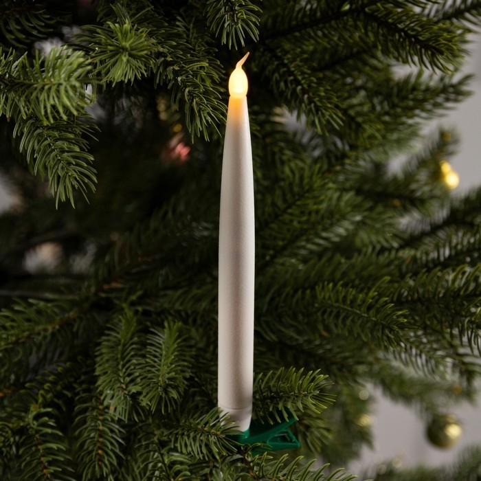 Светодиодные свечи на прищепках 19 см, 6 штук, батарейки АААх1 (не в комплекте), пульт ДУ, свечение тёплое белое