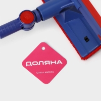 Щётка для окон Доляна, фиксатор, стальная телескопическая ручка, длина 55(83) см, водосгон силикон 18 см, насадка велюр 18&times;8 см