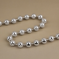 Бусы на нитях, круглые, 12 мм, 2 м, цвет серебряный Бусы на нитях, круглые, 12 мм, 2 м, цвет серебряный