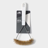 Щётка для чистки посуды и решёток-гриль Raccoon, металлической щетина, 23,5&times;11 см, цвет белый