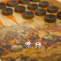 Настольные игры 3 в 1 "Бородино": шахматы, шашки, нарды, деревянные, большие, 50 х 50 см