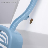 Туалет для кошек фигурный закрытый с совком, 54 х 37 х 40 см, бело-серый