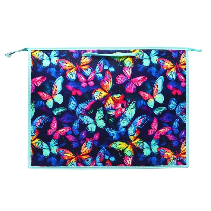 Папка для чертежей и рисунков A3, 470 х 345 х 50 мм, с ручками, пластик/текстиль, молния сверху, ПР 3 -20 Папка для чертежей и рисунков A3, 470 х 345 х 50 мм, с ручками, пластик/текстиль, молния сверху, ПР 3 -20 "Неон бабочки" 72689