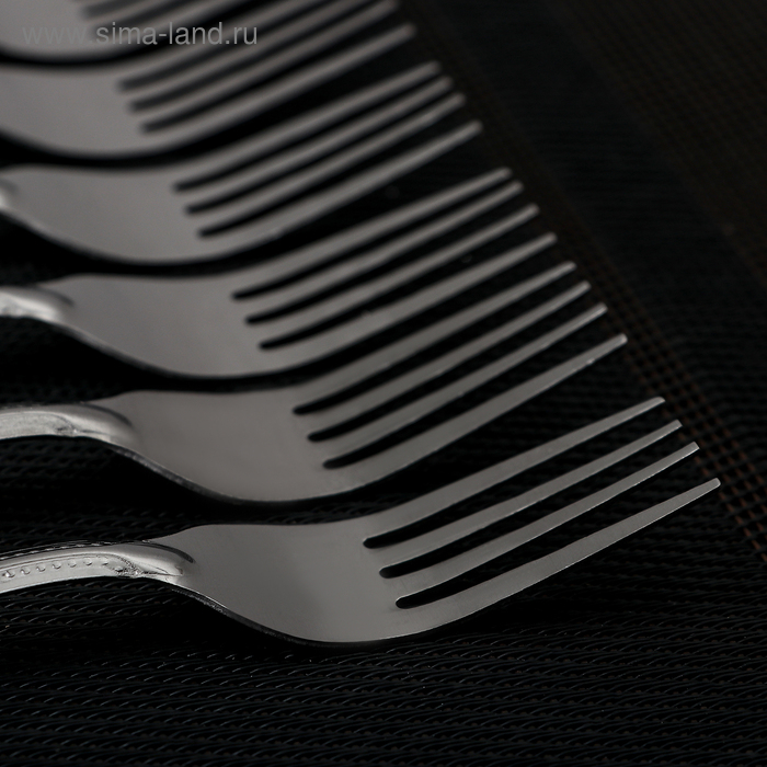 Набор вилок столовых &laquo;Ванесса&raquo;, h=19,5 см, 12 шт, цвет серебряный