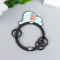 Брелок-ключница металл "Голубой слонёнок лежит" эмаль 5,5х4,2 см Брелок-ключница металл "Голубой слонёнок лежит" эмаль 5,5х4,2 см