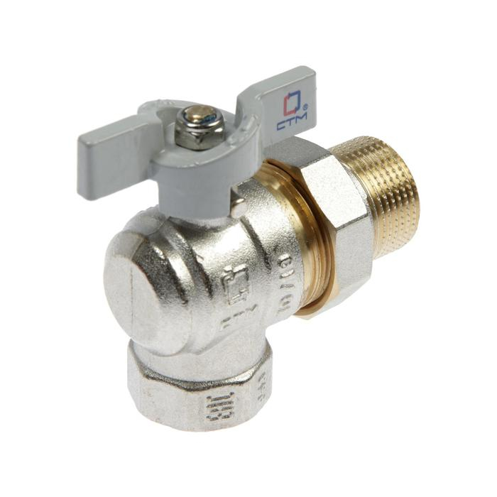 Кран шаровой Кран шаровой "СТМ" СТАНДАРТ, 3/4", с американкой, угловой, бабочка