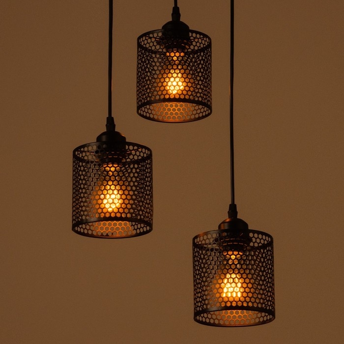 Светильник BayerLux "Вайна" 3хЕ27 40Вт черный 30х30х14-114см