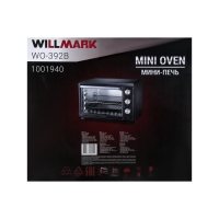Мини-печь WILLMARK WO-392B, 1500 Вт, 30 л, таймер, до 230&deg;С, чёрная