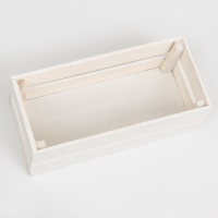 Кашпо деревянное, двухреечное, белое, 24, 5х 11,5 х 9 см Кашпо деревянное, двухреечное, белое, 24, 5х 11,5 х 9 см