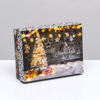Новый год. Коробка подарочная новогодняя складная, "Исполнения желаний", 16,5 х 12,5 х 5,2 см