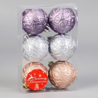 Набор шаров пластик d-6 см, 6 шт "Холодок" микс Набор шаров пластик d-6 см, 6 шт "Холодок" микс