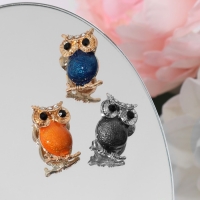 Брошь &laquo;Филин&raquo; мини, цвет МИКС (неделимая фасовка 12 шт., цена за шт.)