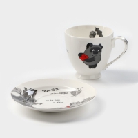 Чайная пара фарфоровая &laquo;Винни Пух&raquo;, кружка 440 мл