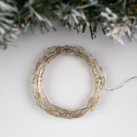 Гирлянда &laquo;Нить&raquo; 5 м роса, IP20, серебристая нить, 100 LED, 2 режима, батарейки AAх3 (нет в комплекте), свечение мульти (RGB)