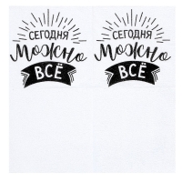 Салфетки бумажные &laquo;Сегодня можно всё&raquo;, однослойные, 24х24 см, набор 20 шт.