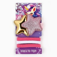 Резинки и заколка новогодние &laquo;Волшебство рядом&raquo;, на Новый год, набор 4 предмета