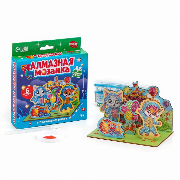 Алмазная мозаика для детей с частичным заполнением на фигурках &laquo;Милые Зверята&raquo;