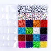 Набор для создания украшений, набор 24 цвета,1 шт. &mdash; 3 мм, 400 букв, леска, фурнитура, ножницы