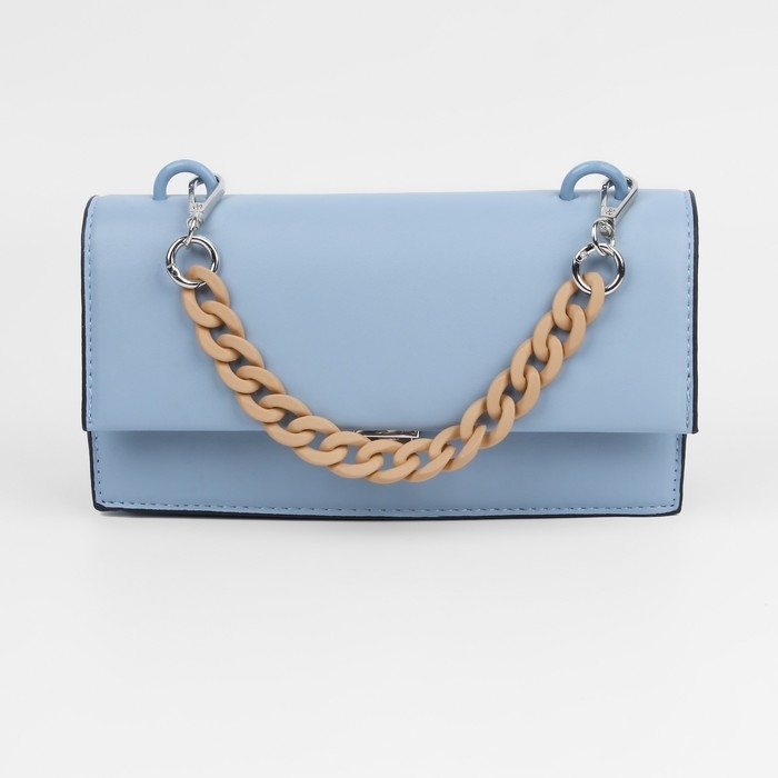 Цепочка для сумки, с карабинами, пластиковая, 23 × 17 мм, 30 см, цвет светло-коричневый/серебряный Цепочка для сумки, с карабинами, пластиковая, 23 × 17 мм, 30 см, цвет светло-коричневый/серебряный