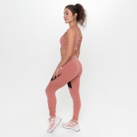 Леггинсы женские спортивные, цвет розовый/черный, размер 46 (М)