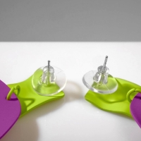 Серьги металл &laquo;Яркость&raquo; геометрия, цвет салатово-фиолетовый