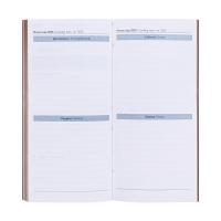 Еженедельник датированный 2025 года, 80х165 мм, 64 листа ESCALADA, мягкая обложка из искусственной кожи, блинтовое тиснение, блок 70 г/м&sup2;, бежевый