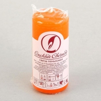 Свеча - цилиндр, 4х9 см, 11 ч, 90 г, оранжевая Свеча - цилиндр, 4х9 см, 11 ч, 90 г, оранжевая