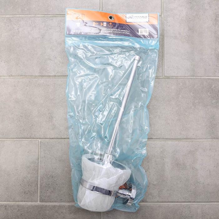 Ёрш для унитаза настенный с крышкой Accoona, 11,5&times;13,5&times;37,5 см, стекло, хром