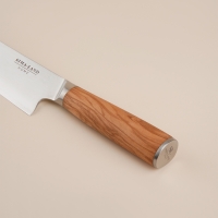 Нож кухонный SL Home &laquo;Оливия&raquo;, сантоку, лезвие 17,78 см, дамасская сталь, цвет коричневый