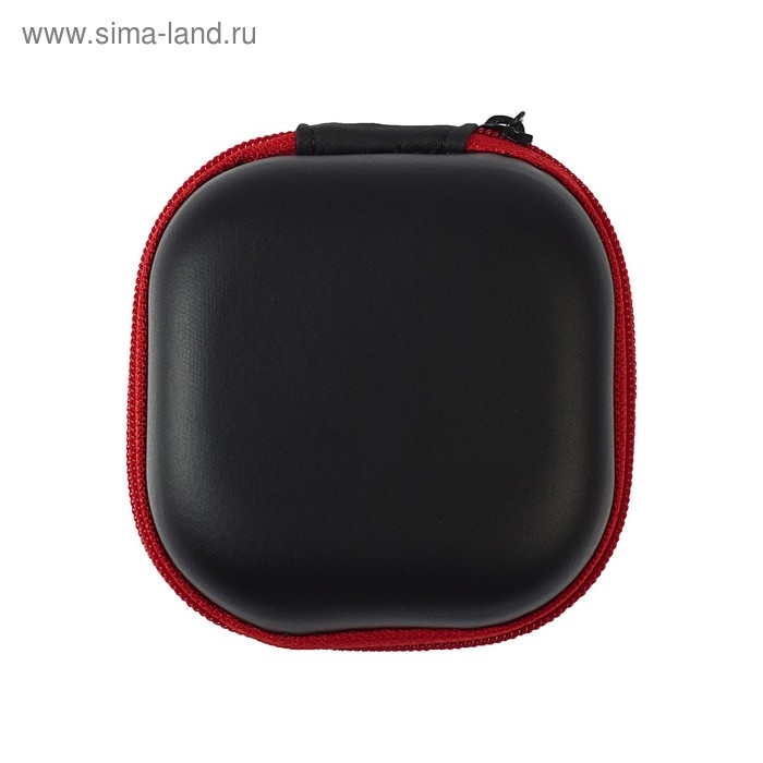 Футляр для наушников, квадратный, мат. верха: экокожа, 80х80х30 мм, черный Футляр для наушников, квадратный, мат. верха: экокожа, 80х80х30 мм, черный