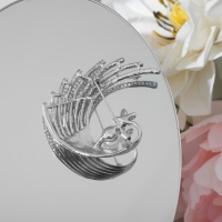 Брошь &laquo;Павлин&raquo; королевский, цвет белый в серебре