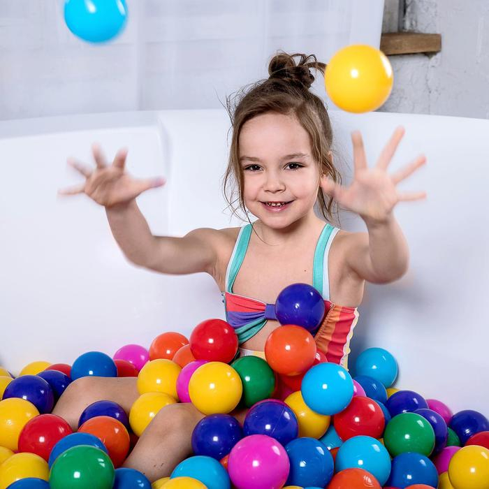 Шарики для сухого бассейна с рисунком, диаметр шара 7,5 см, набор 150 штук, разноцветные Шарики для сухого бассейна с рисунком, диаметр шара 7,5 см, набор 150 штук, разноцветные