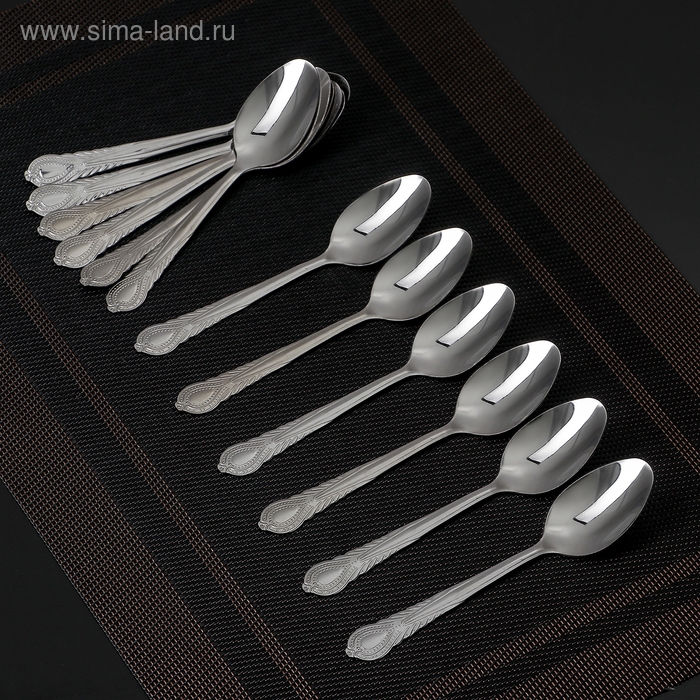 Ложки чайные &laquo;Камея&raquo;, длина 14 см, 12 шт