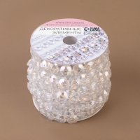 Бусы на нитях, с голографией, 10 мм, 9 &plusmn; 1 м, цвет прозрачный