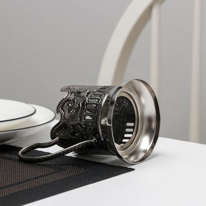 Подстаканник &laquo;Глухарь&raquo;, d=61 мм, никелированный, с чернением