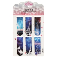 Набор магнитных закладок для книг Calligrata 6 штук, "Достопримечательности", МИКС