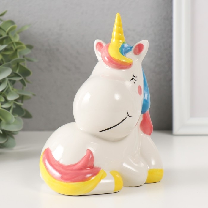 Копилка керамика Копилка керамика "Единорожка спит сидя" 12х9,5х16 см