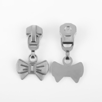 Бегунок автоматический для металлической молнии, №5, декоративный &laquo;Бант&raquo;,, 10 шт, цвет никель