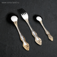 Набор столовых приборов &laquo;Тройка&raquo;, 18 предметов, толщина 2 мм, локальное нитрид-титановое покрытие